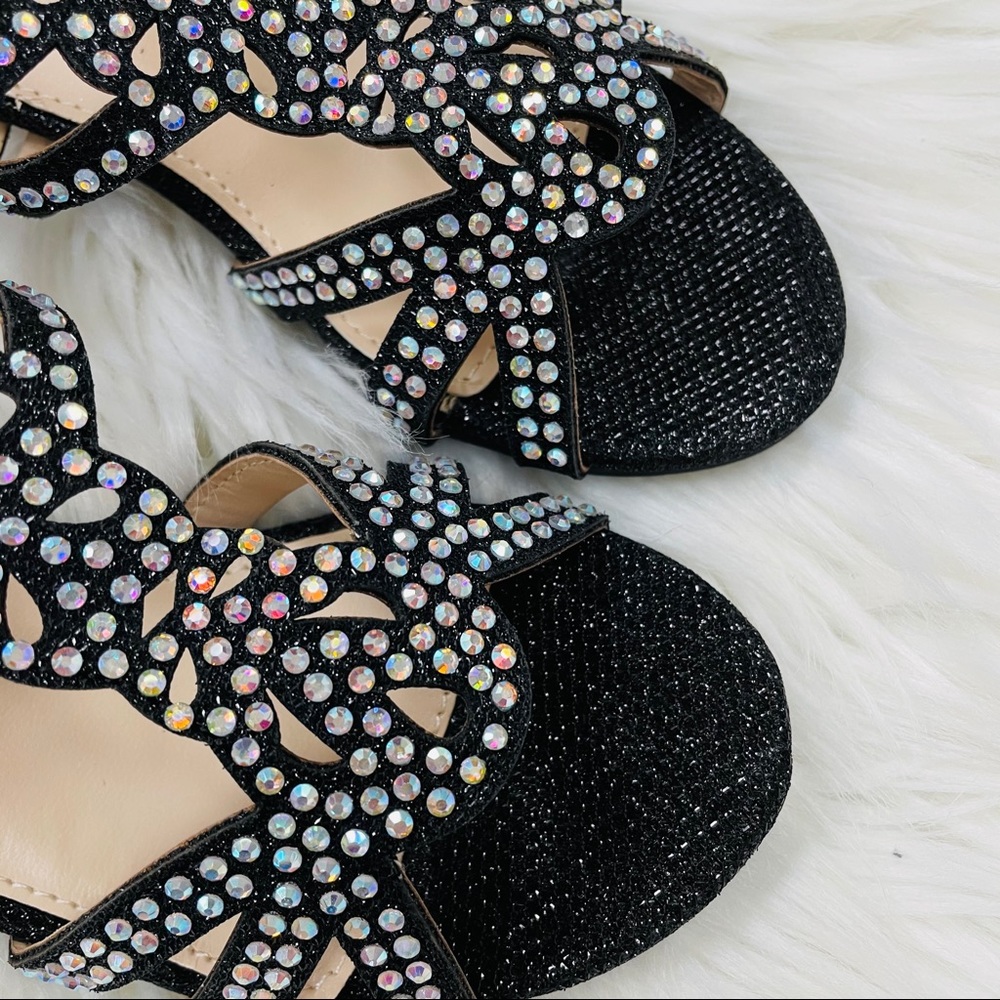 Kids black rhinestoned heel - Picture 8 of 8